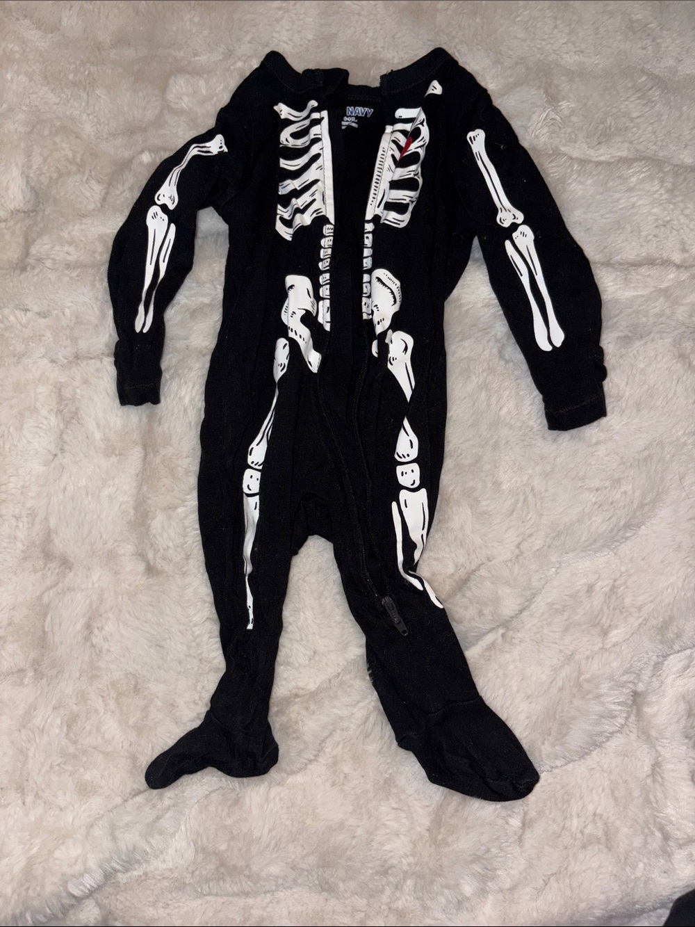 Old Navy Black Skeleton Footed One-Piece Pajamas